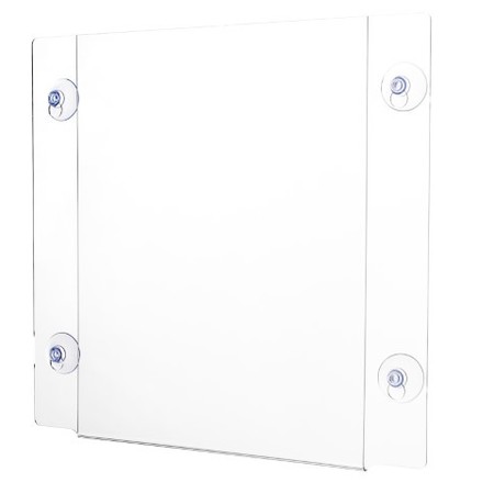 ADIROFFICE 8.5''x11'' Acrylic Window Sign Holder with Suction Cups, PK24 ADI639-8511-WSH-24